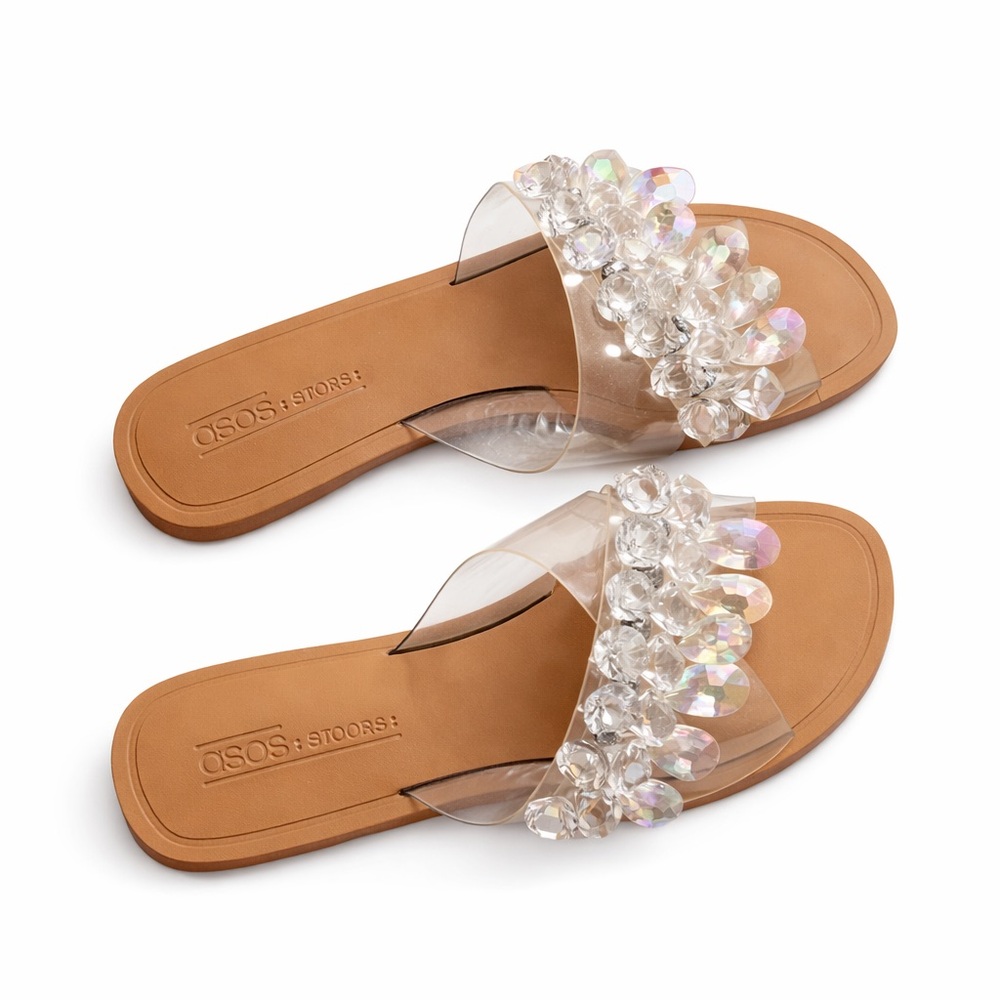 ASOS Crystal Slide Sandals Size 7